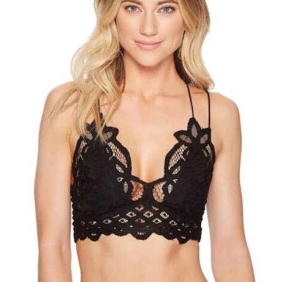 Freya Black Lace Bralette Crop Top - Picture 2 of 7